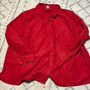 Catherine’s Red Women's Long Sleeve Shirt Size 3X